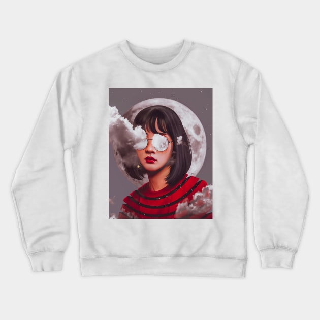 Moon girl Crewneck Sweatshirt by ElenaM